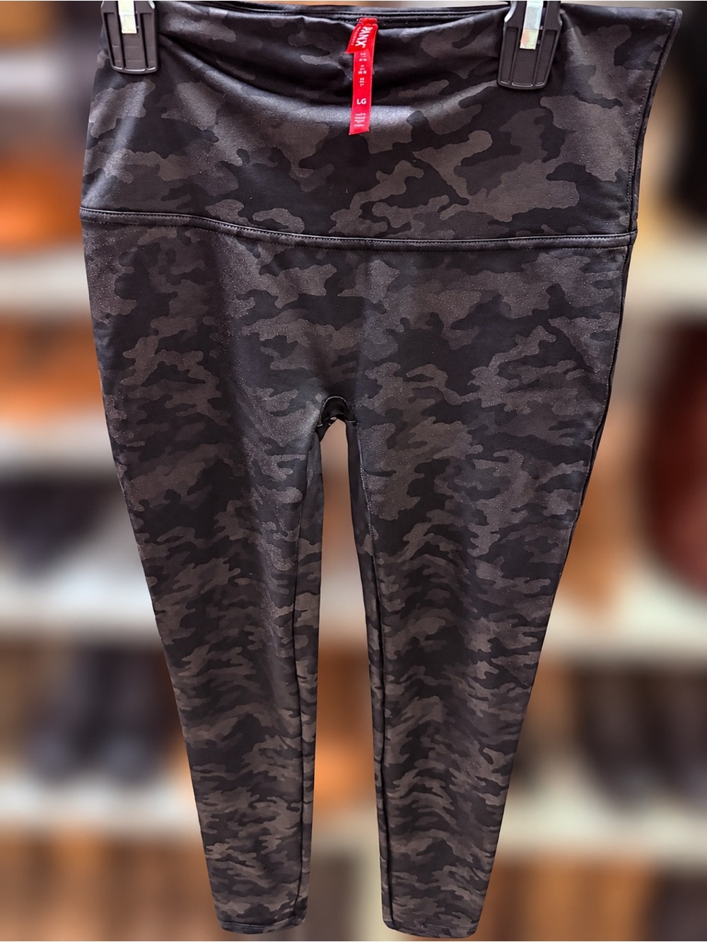 SPANX Black Camo Leggings Size L High Rise